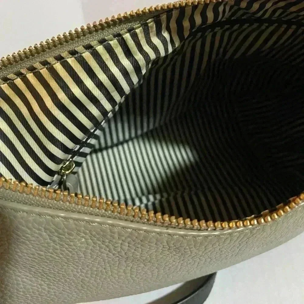 Kate spade beige grey leather satchel handbag